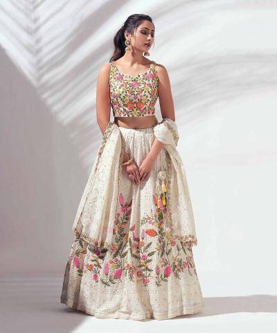 BRIDAL WEAR HEAVY FUAX GEORGETTE MT 1037 Embroidered lehenga choli sets